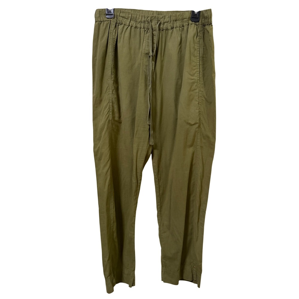 Xirena Draper Seagrass Green Cotton Drawstring Elastic Waist Pants Medium USA